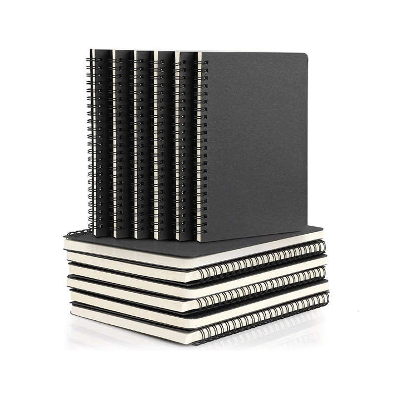 A5 Lined Black Spiral Journal Notebook