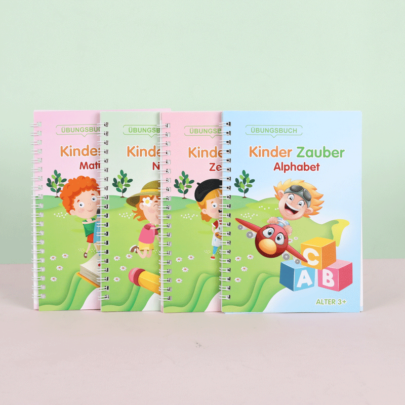 4 PCS German Version Kids Magic Handwriting Books