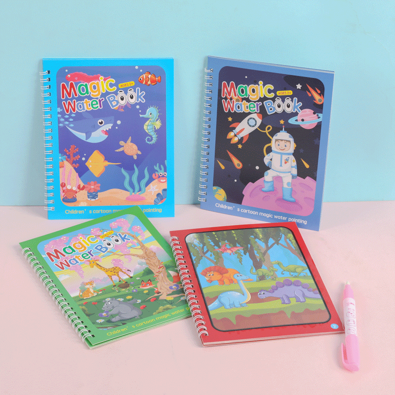 4 Designs Cute Pattern Children's Magic Water Books