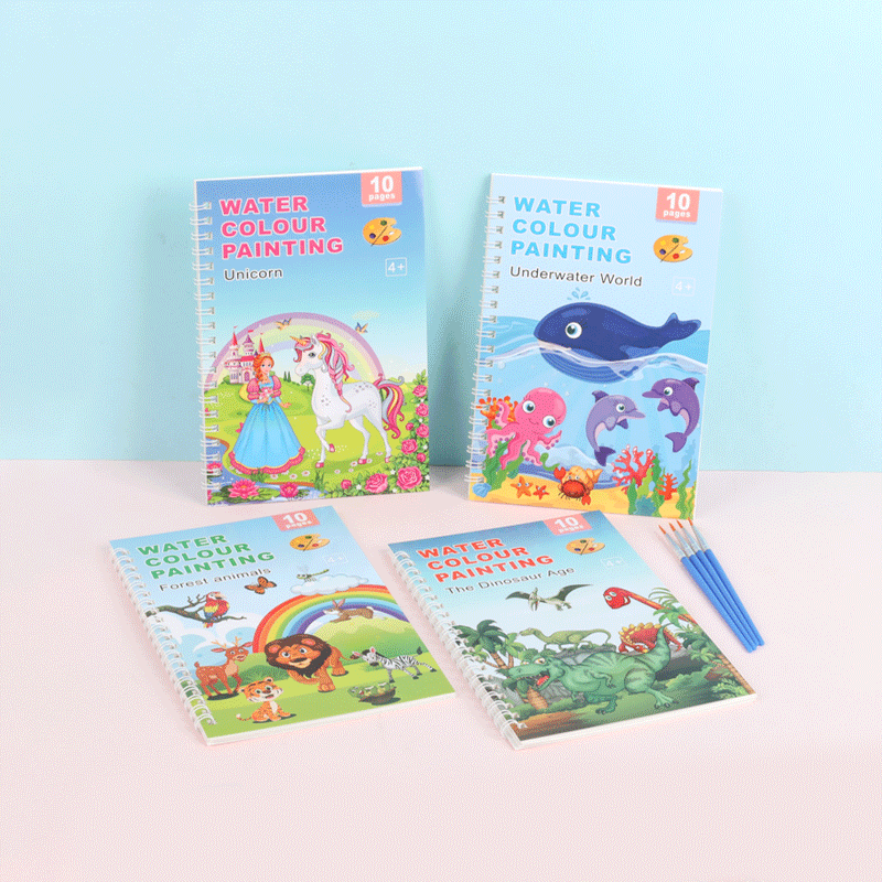 Watercolor Painting Book for Toddlers for Drawing with Brush