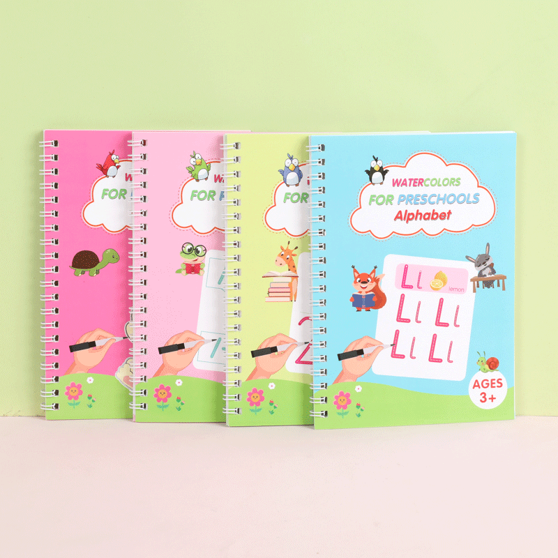Kids Tracing Letters Numbers Shapes Dry Erase Handwriting Typing Wipe-clean Books
