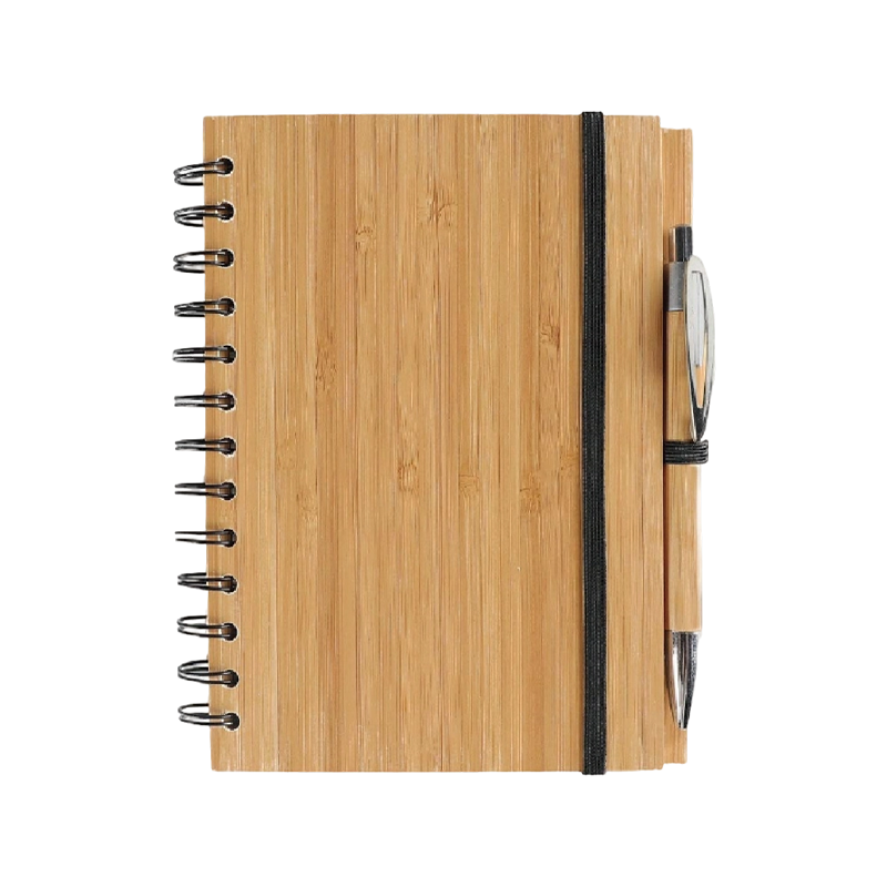A5 Eco Friendly Bamboo Cover Spiral Notebook