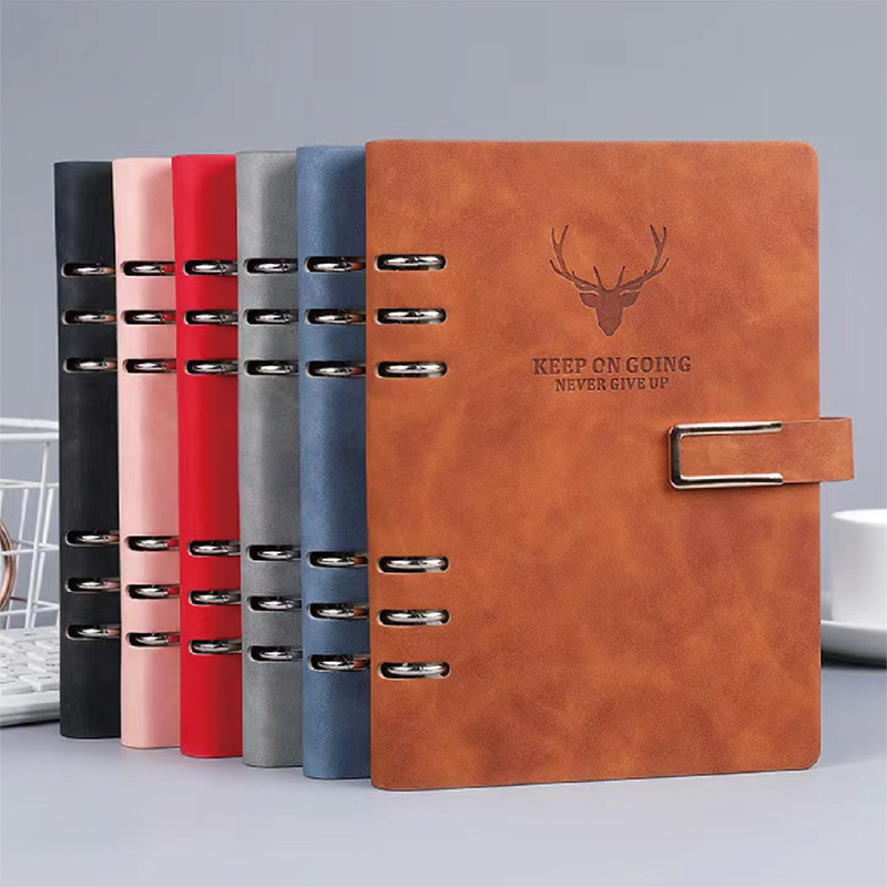 Creative Loose Leaf Notebook Color Changing PU Leather Magnetic Closure